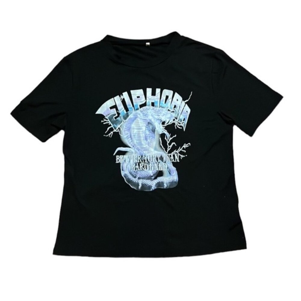 SHEIN Black Euphoria Tee - Size M